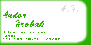 andor hrobak business card
